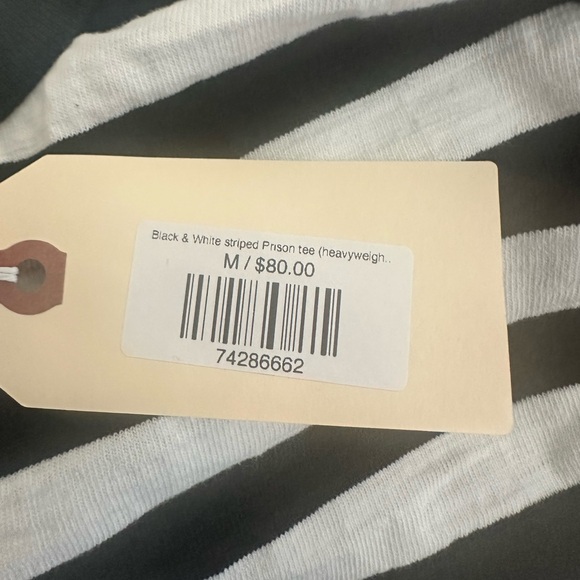 Striped Short Sleeve Crewneck T-Shirt - Black & White - Picture 4 of 4